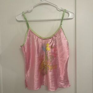 Disney Pink Tinker Bell Fairycore Pajama Top 90s Y2K Style